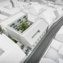 Lakóépület-apartman vázlatterv - Debrecen belváros